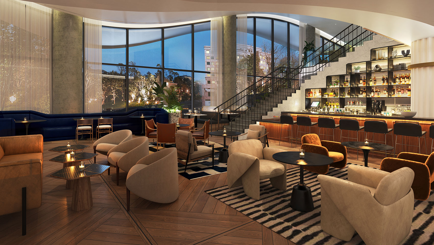 hotel bar lounge area